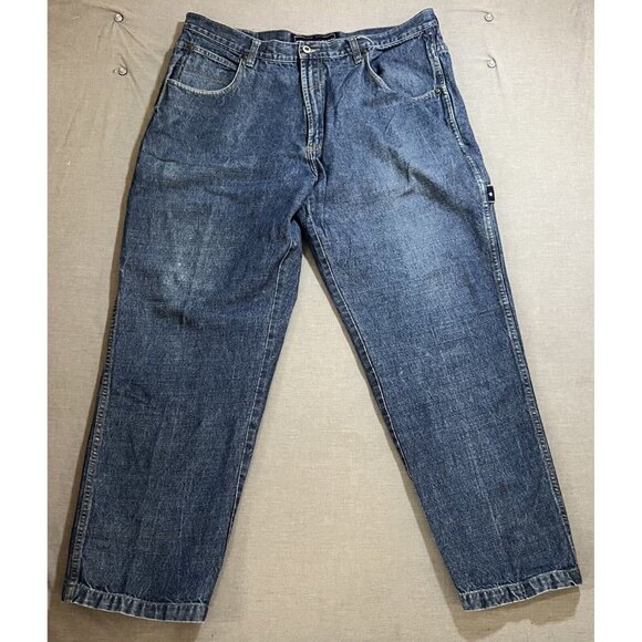 Vintage Y2K Phat Farm Jeans 39x32 Skater Carpenter Cargo Baggy Hammer Loop. - Picture 1 of 11